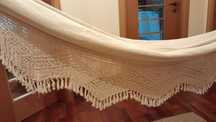 Cama de rede de tecido e renda