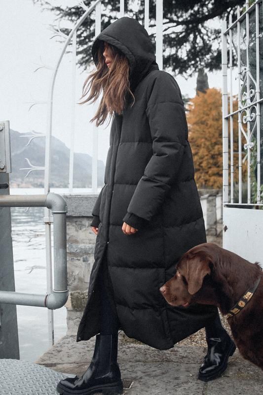 Довгий пуховик ZARA