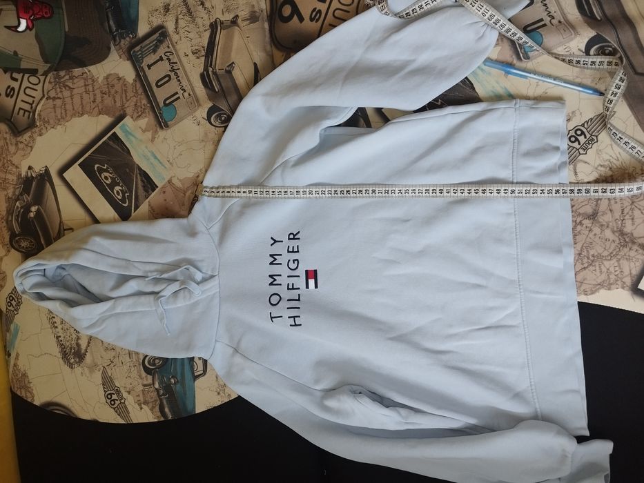 Bluza z kapturem błękitna Tommy Hilfiger