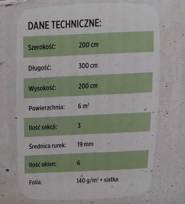 TUNEL foliowy ogrodowy SZKLARNIA - GARDENIC 2x3 6m2 NOWY