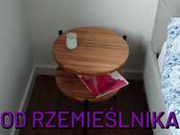 Stolik nocny/ kawowy drewniany okrągły lite dębowe drewno, wysyłka