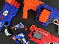 ***NERF***ZESTAW 5 wyrzutni + STRZAŁKI***Elite***Mega***BDB***