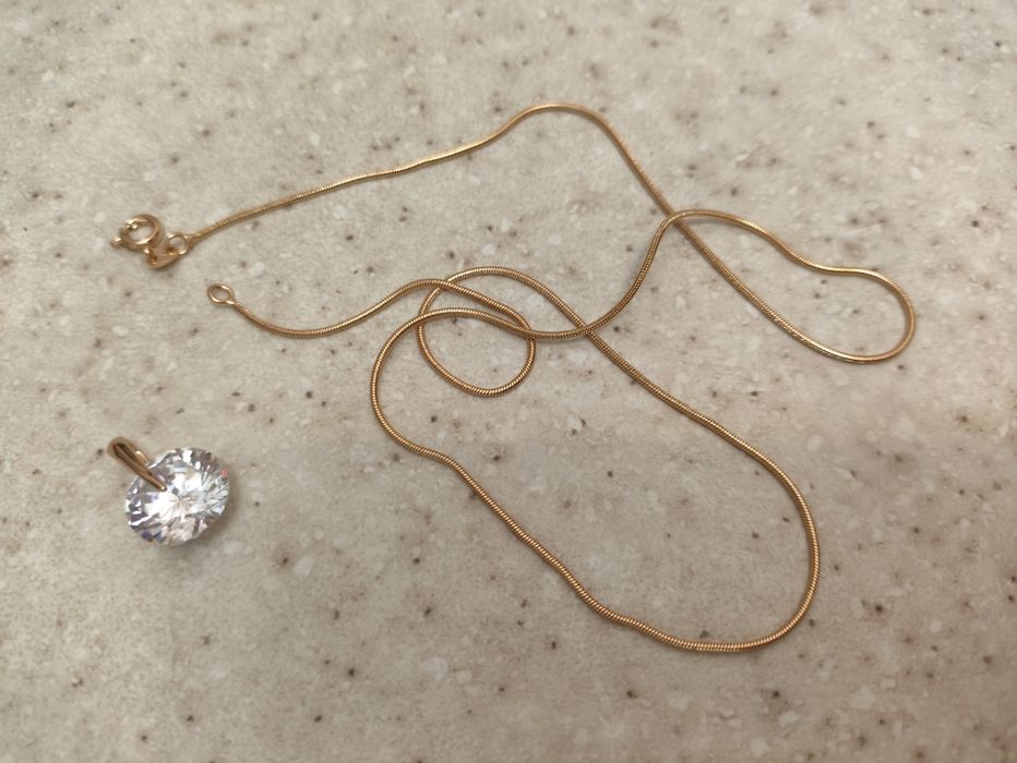 Цепочка с кулоном цирконий 45 см