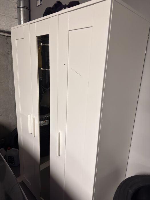 Szafa 3 drzwiowa Ikea Brimnes 117x50x190 biała z lustrem