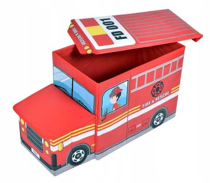 Skrzynka kuferek na zabawki dziecka Kosz Pufa Straż pożarna