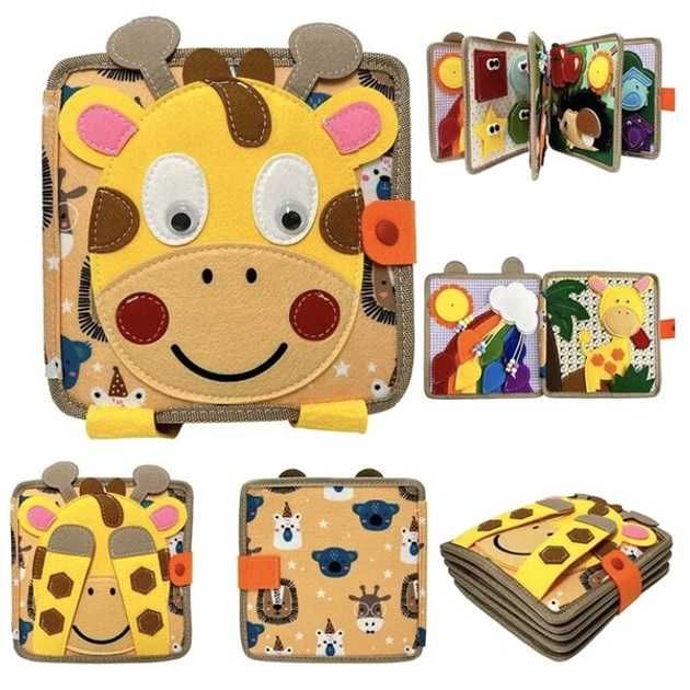 Дитяча розвивальна книга, Інтерактивна книга, Фетрова книжка бізіборд