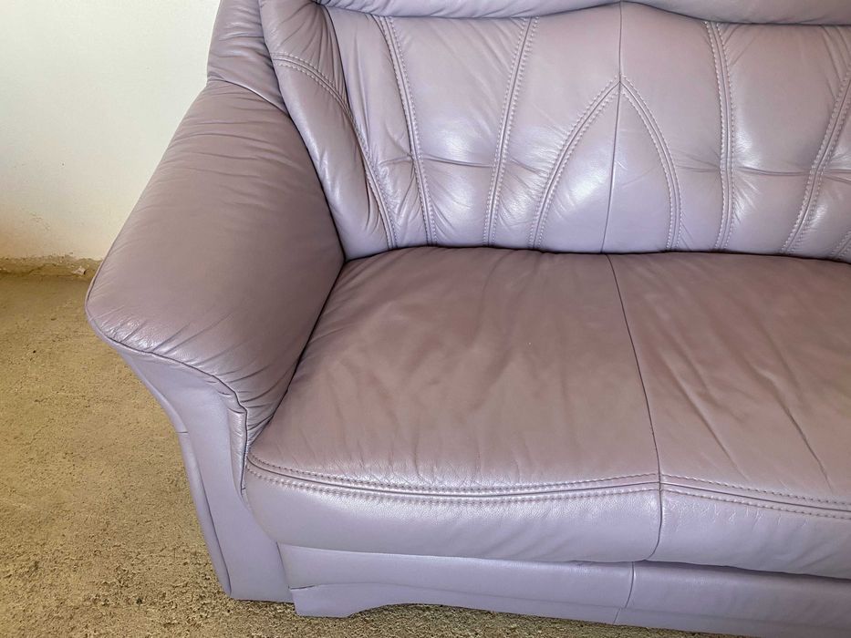 Шкіряний кутовий розкладний диван з натуральноі шкіри