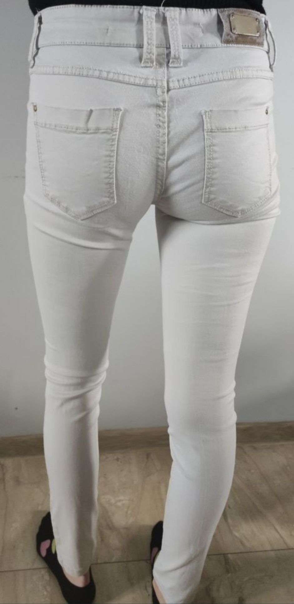 Spodnie jeansy jeans jasne szare rurki