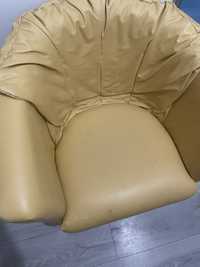 Fotel skórzany żółty