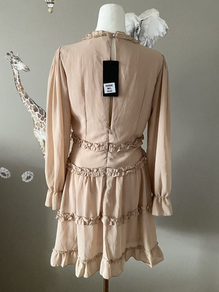 Romantyczna okazjonalna zwiewna sukienka boho vintage M/L