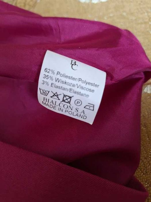 Spódnica ołówkowa midi do kolan Bialcon fuksja 36 S