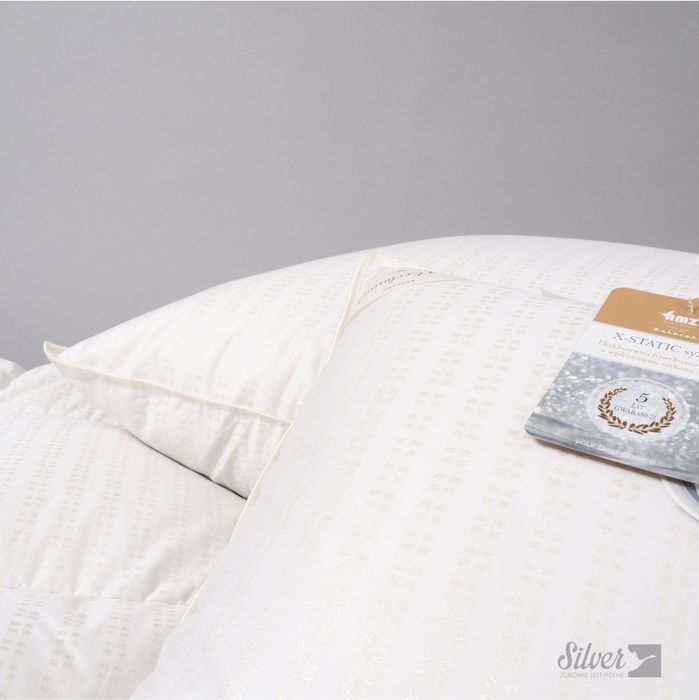 Kołdra AMZ SILVER PRESTIGE całoroczna, puch 100% 155x200  krem