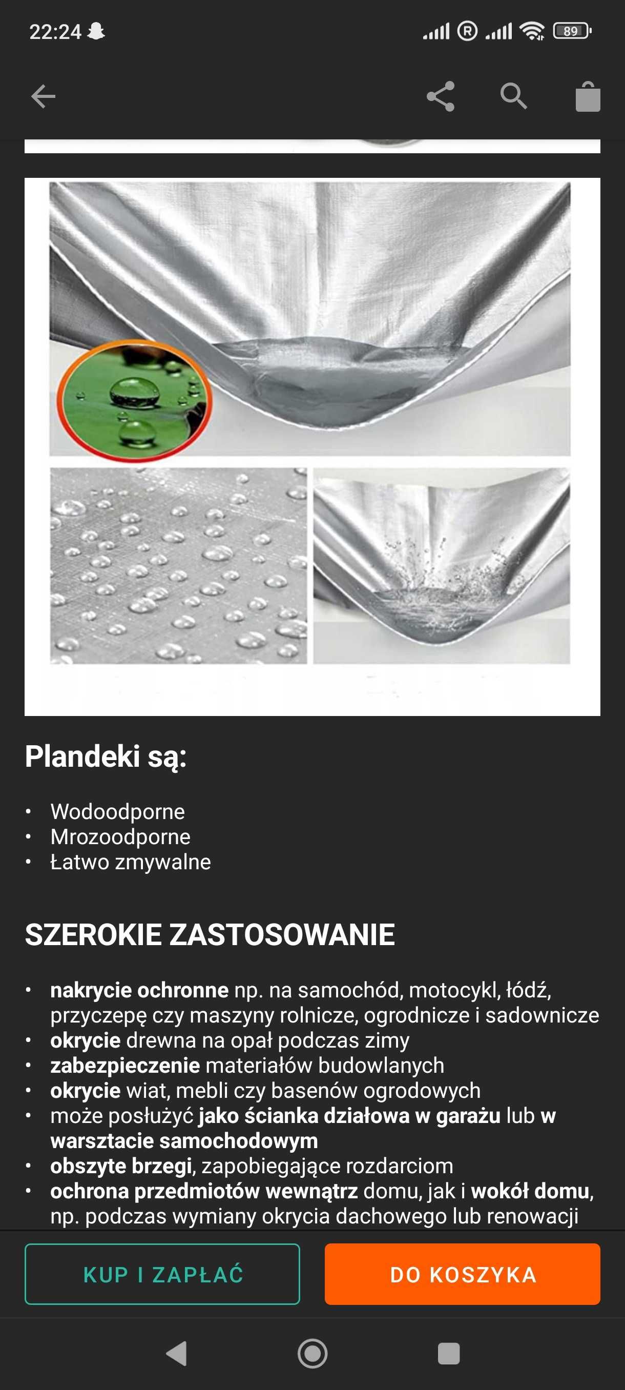 Plandeka zbrojona 20m x 20m