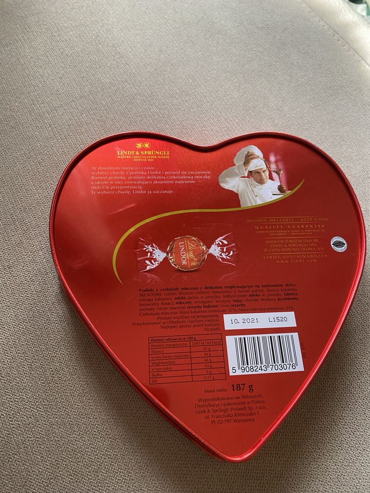 Puszka serce Lindt Walentynki