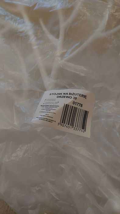 Stojak na biżuterię drzewo, biały, wymiary 25x22 cm