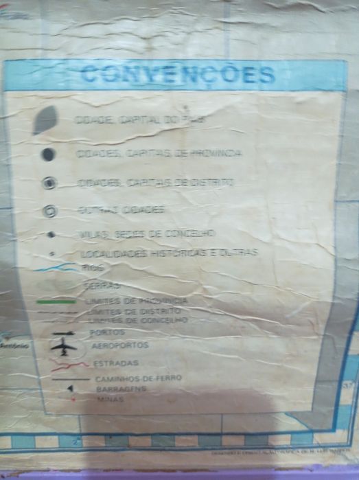 Antigo mapa escolar de Portugal