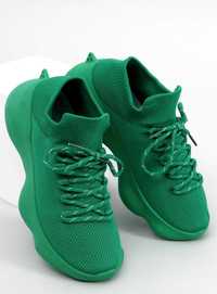 Dzianinowe buty sportowe sneakersy rozm 38 zielone