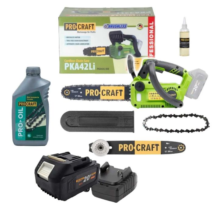 Аккумуляторная пила Procraft PKA42Li цепная Оригинал гарантия 3 года!