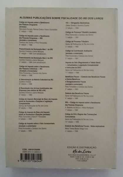 Livro: IRS - IRC - CA (Portes Incluídos)