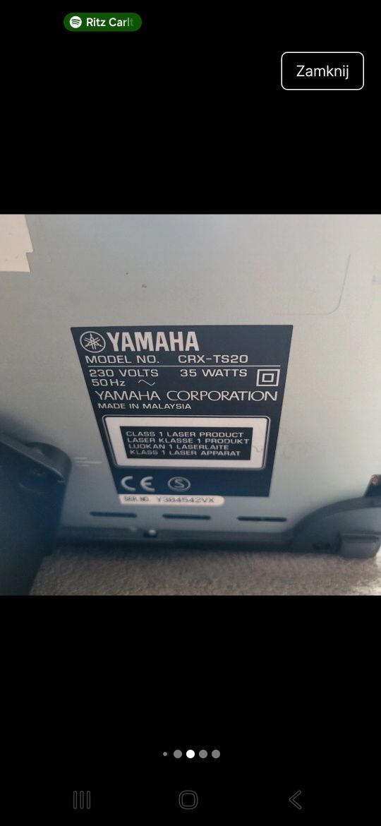 Yamaha CRX-TS20 + głośniki NX-TS10 + pilot