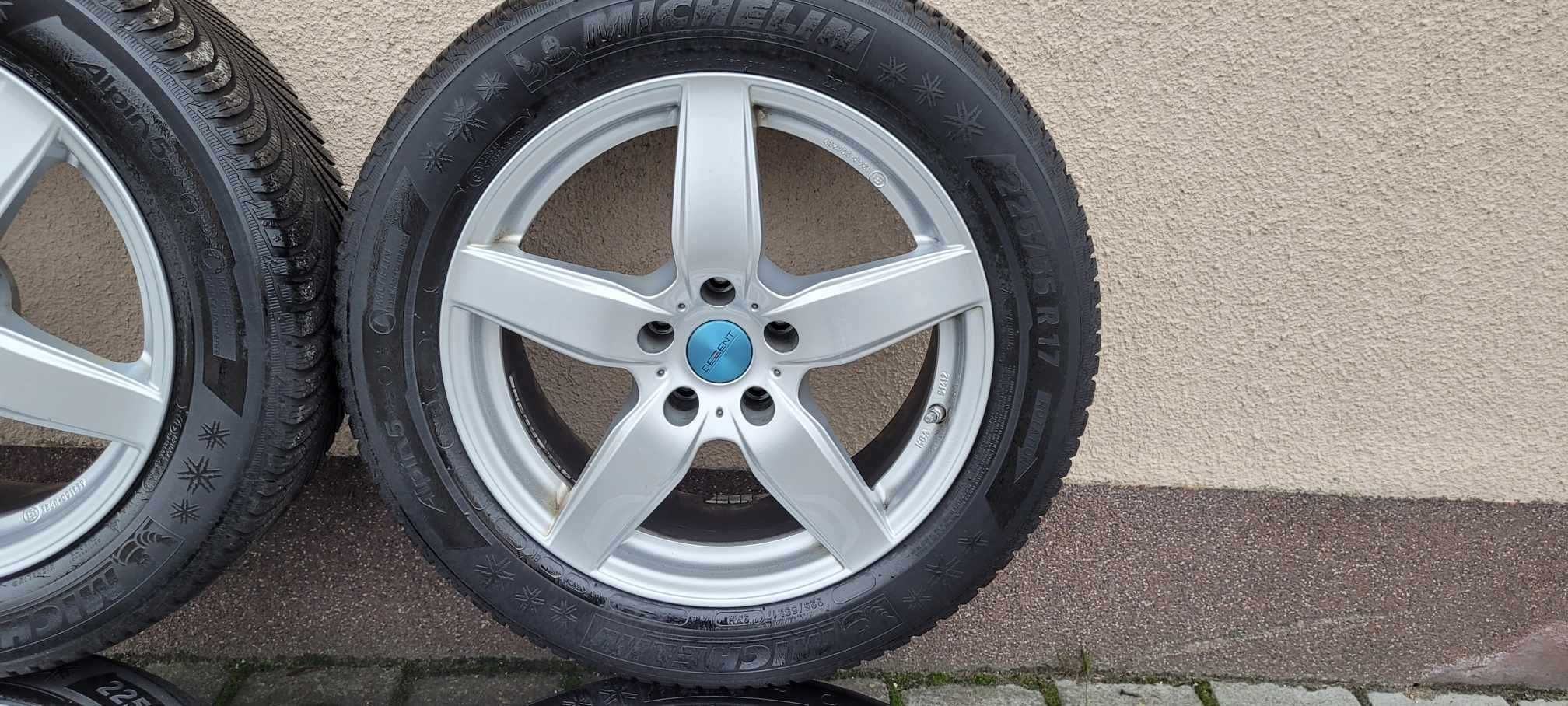 Alufelgi DEZENT 5X112 z oponami 225/55 R17 zima czujniki