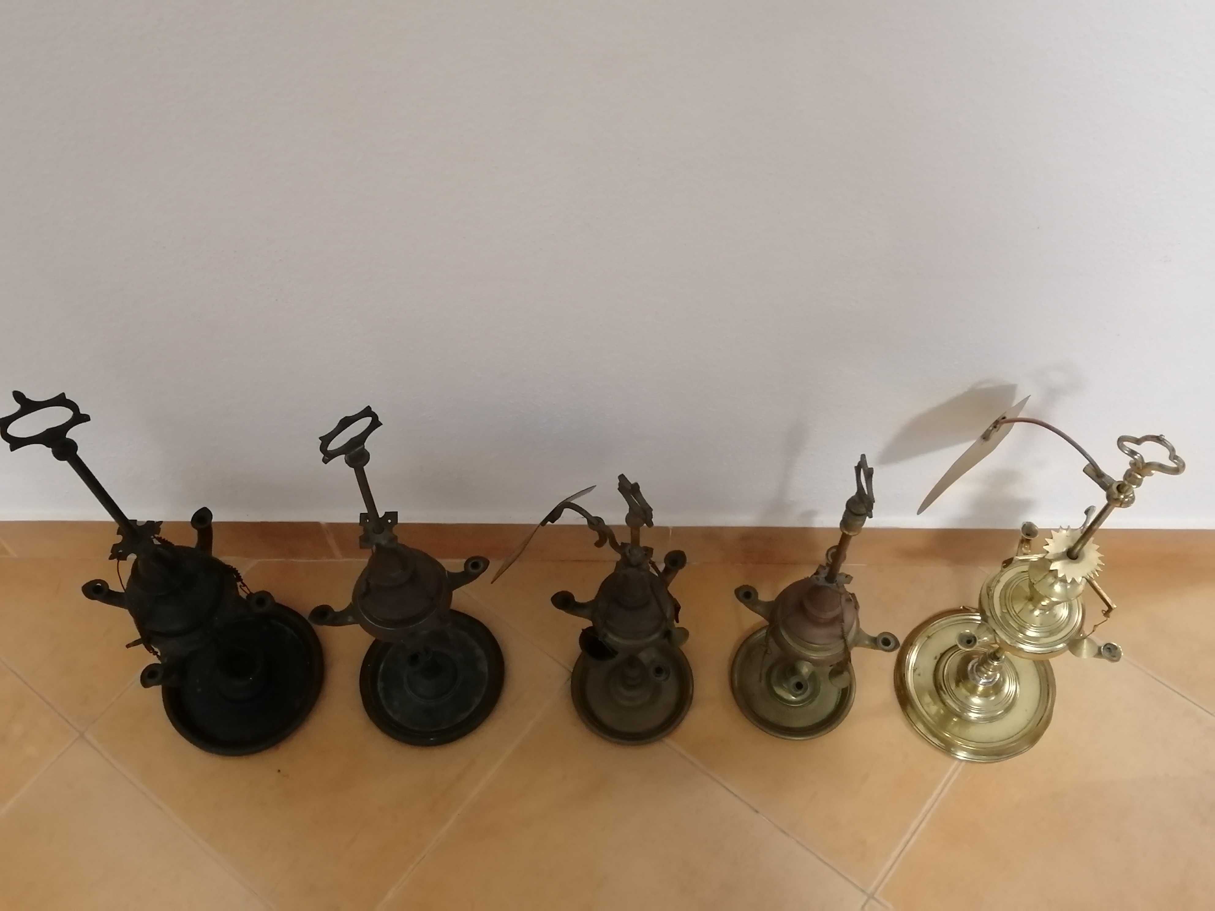 Lamparinas antigas - lote de 5 peças
