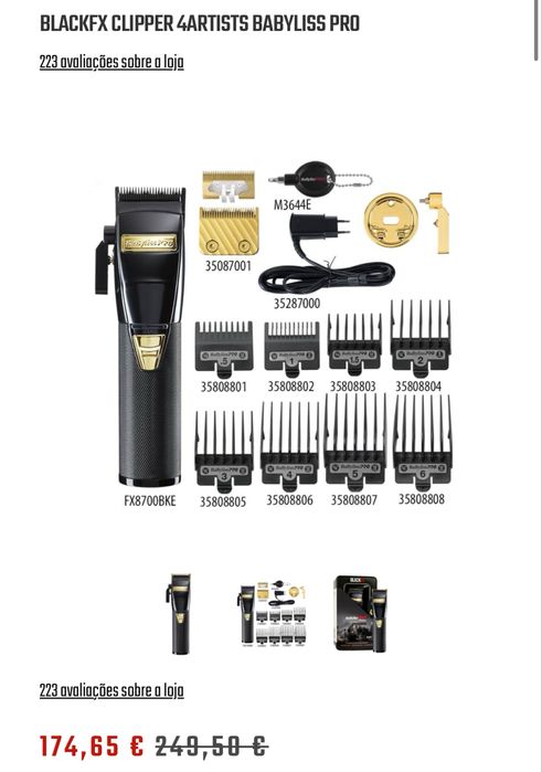 Maquina cortar cabelo BlackFx Clipper Babyliss Pro