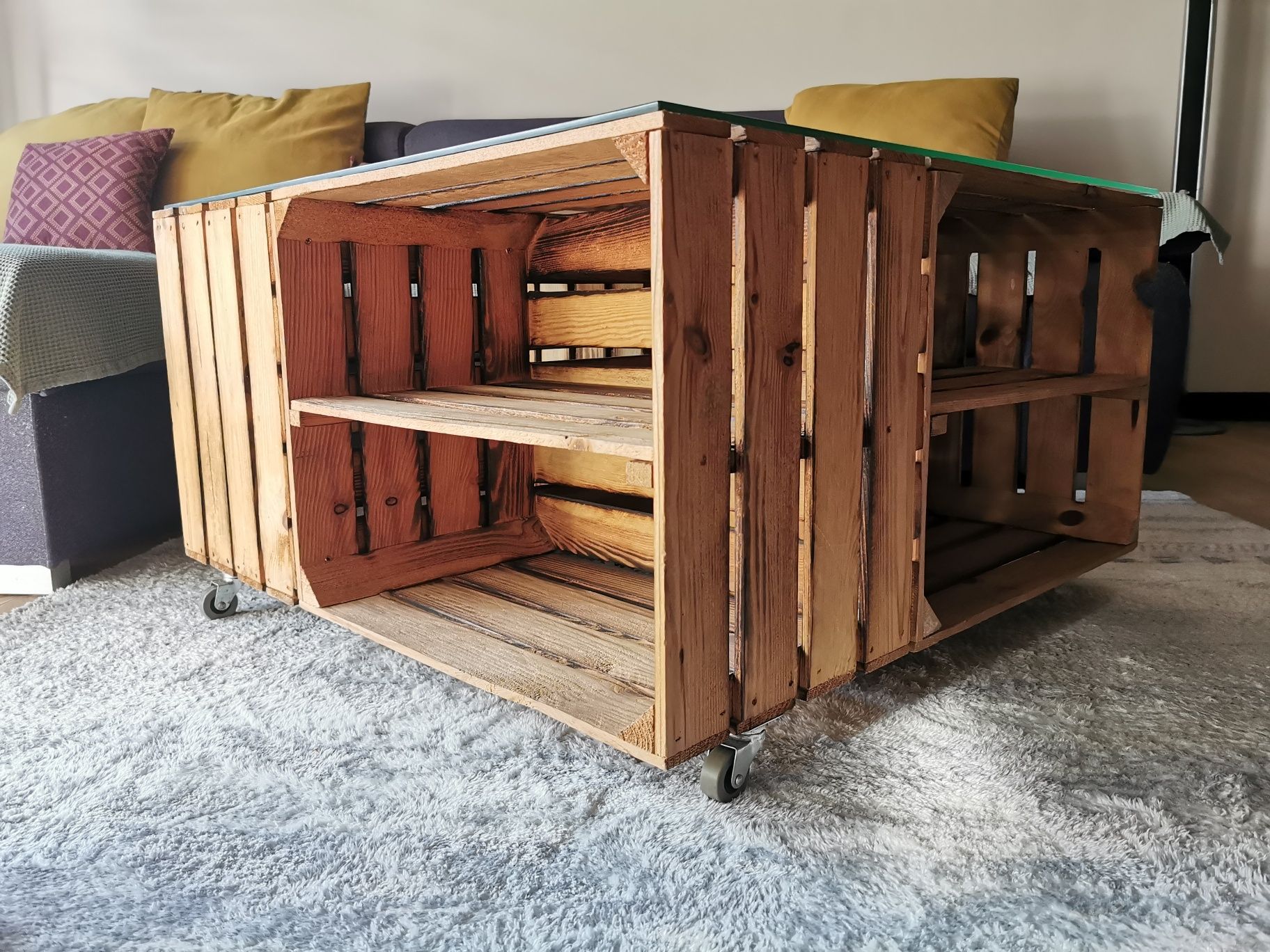 Stolik kawowy w stylu Loft, wymiar 80 x 80