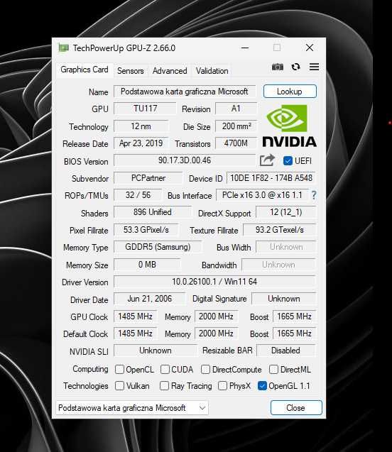 Nvidia GTX 1650 4GB VRAM