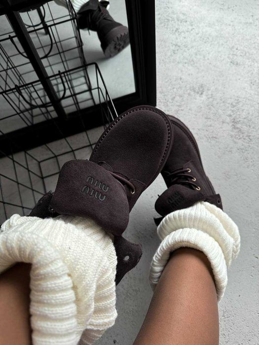 Черевики Miu Miu Boots Chocolate II / черевики Міу Міу Бутс коричневі