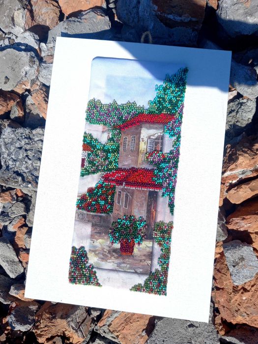 Картина з бісеру на антірамці