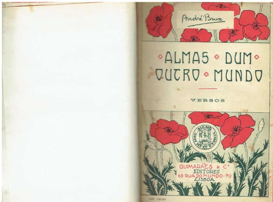2469 Almas dum outro mundo: versos de André Brun / 1º edição