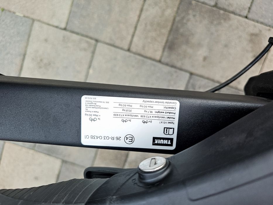 Bagażnik rowerowy Thule VeloSpace XT2 938 Udźwig 60kg Możliwość wysył
