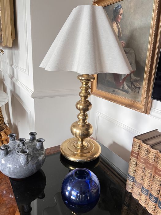 MS Belysning lampa stołowa mosiężna mosiądz vintage 1960
