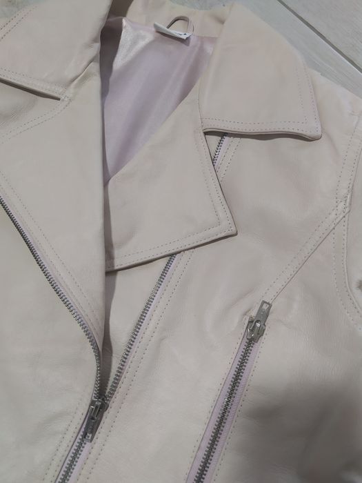 Куртка косуха з натуральної шкіри рожева