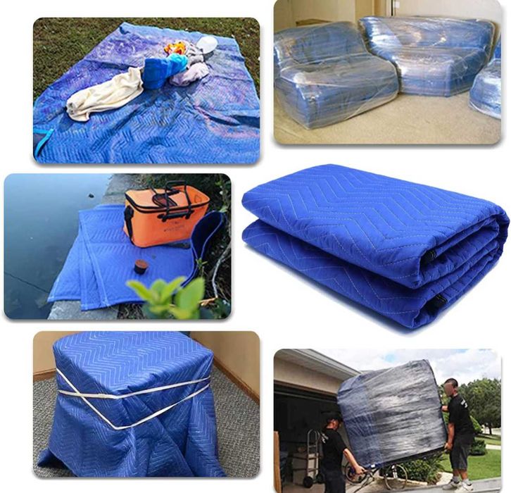Koc ochronny do przeprowadzek 183x203 cm  gruby niebieski mata USA