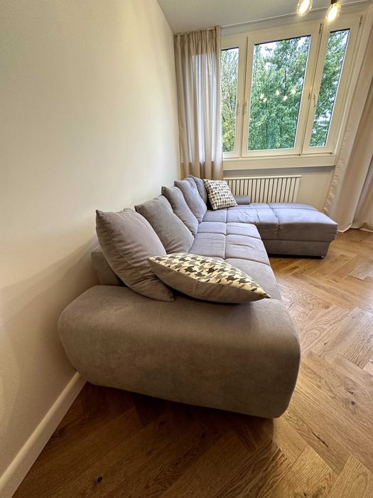 Narożnik kanapa z funkcją spania - Szary 280cm x 180cm