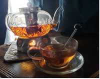 Żaroodporny dzbanek do herbaty z podgrzewaczem PREZENT