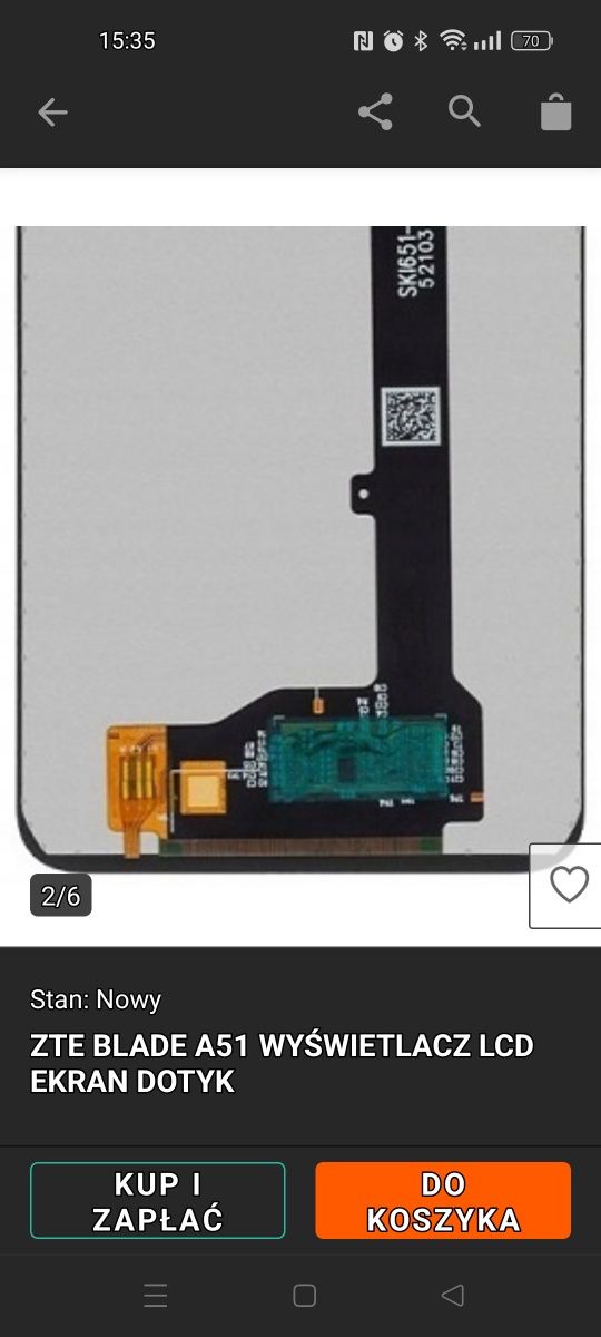 ZTE BLADE A51 wyświetlacz LCD ekran dotyk