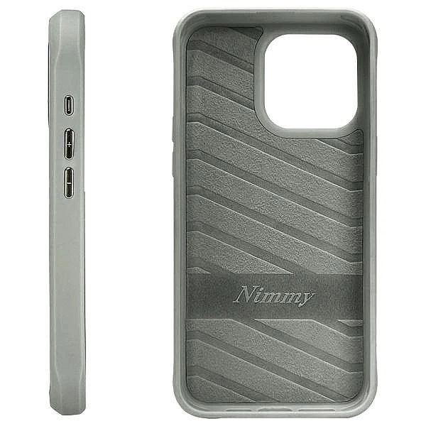 Etui Nimmy Glasses Cool Cat na iPhone 15 Pro Max - szare