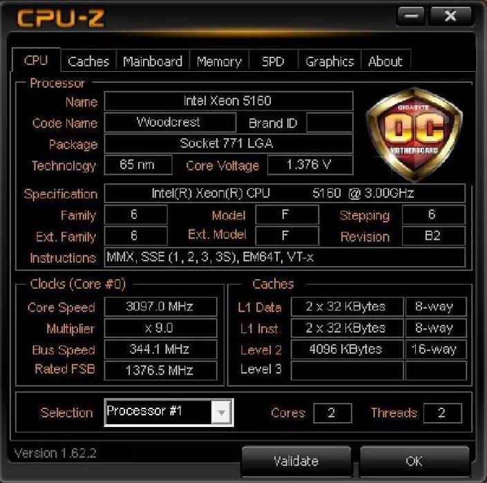 GIGABYTE GA-945GZM-S2 + Intel® Xeon® 5160 (3.1GHz/4MB/1333 MHz) + 2Gb
