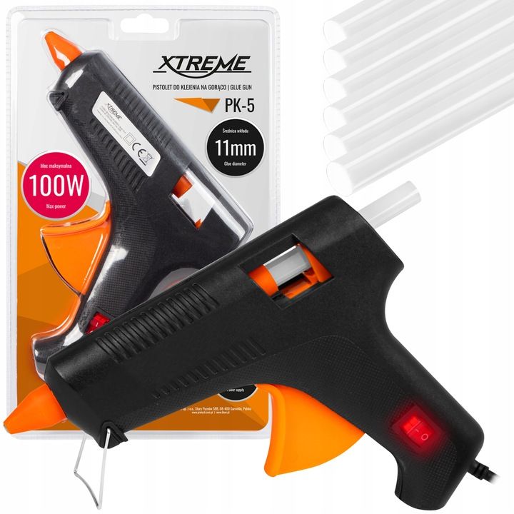 Pistolet Do Kleju Na Gorąco Klejarka 100w + Wkłady Laski 11x250 Gratis