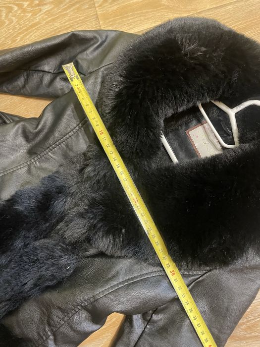 Шкірянка з мєхом дитяча 116 , шкіряна куртка, дубльонка