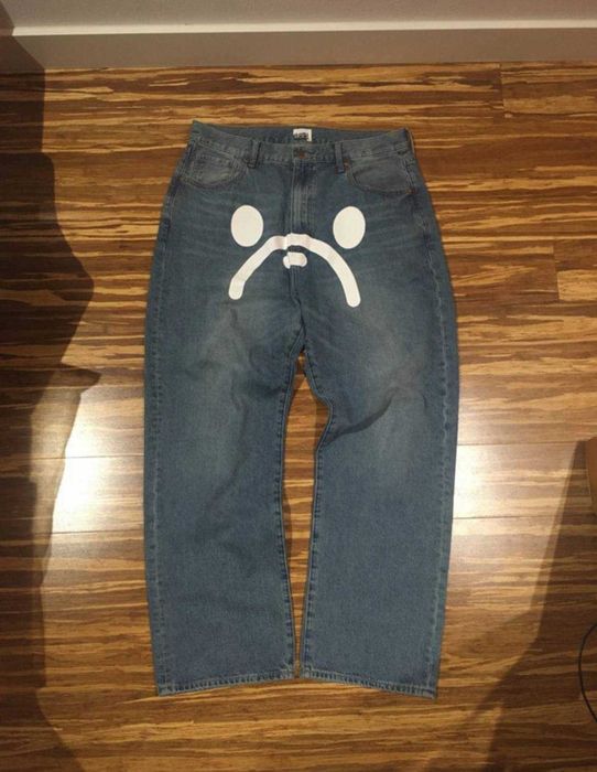 Bape Jeans Sad Face Бейп Джинсы Legit L size