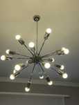 Lampa wiszaca 14 zrodel swiatla srebrna