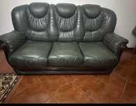 Sofás conjunto de 3 sofás Vintage em Pele