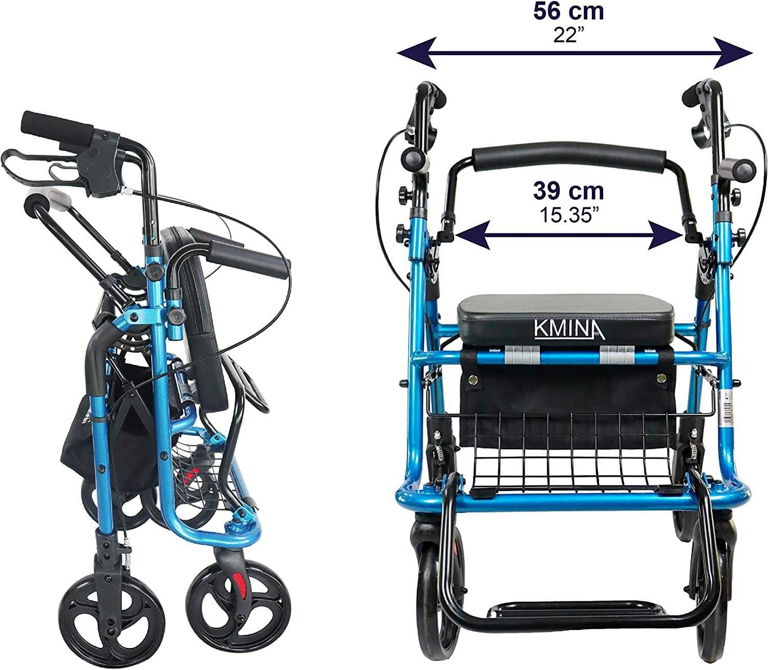 Chodzik czterokołowy podpórka wózek inwalidzki 2w1