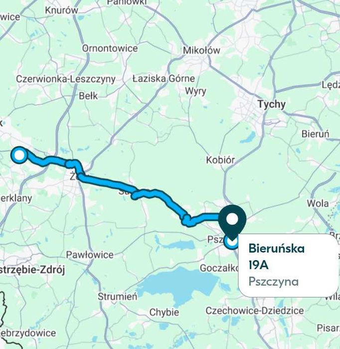 Odjazd z Rybnika do Pszczyny o 16:10 dnia 17.10.2025.