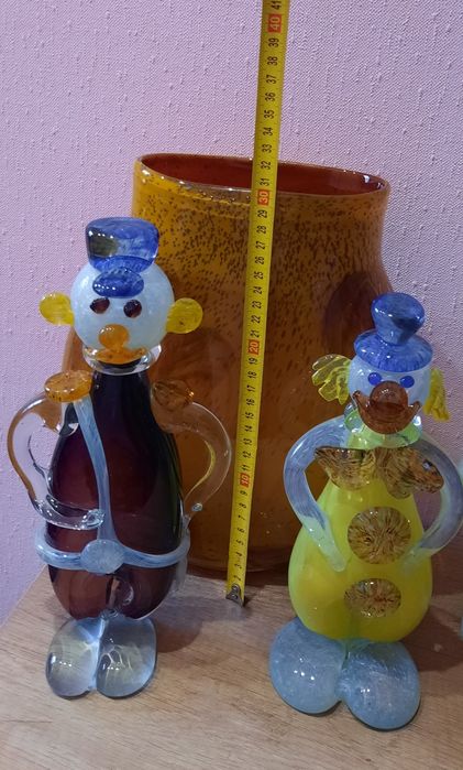 Старинные статуэтки; выдувное стекло;гутне скло;Великий Лебідь;пелікан