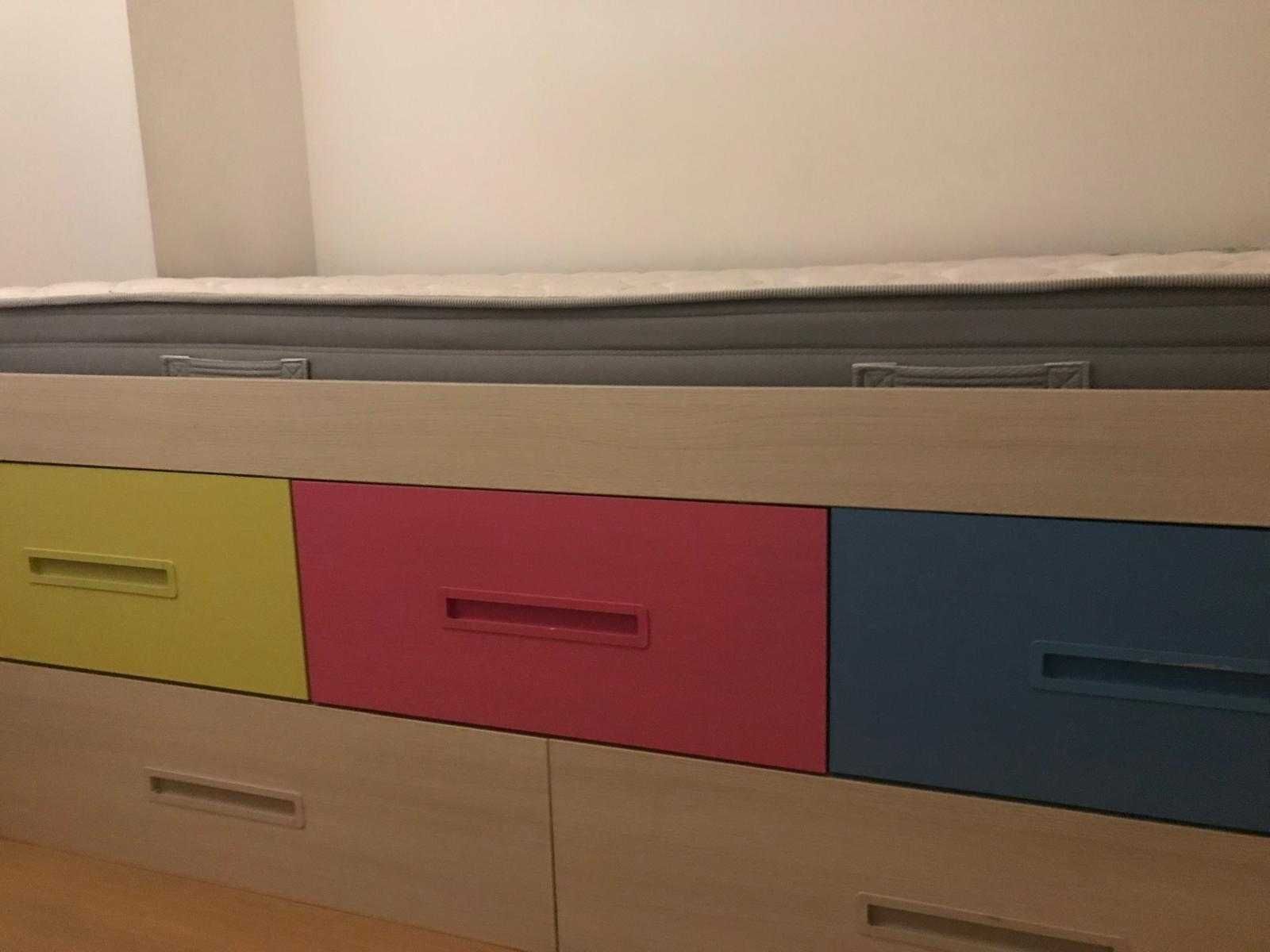 cama solteiro tipo estúdio 90x200 com arrumação